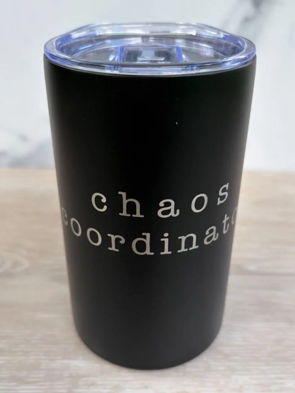 Chaos Coordinator Tumbler 12 oz Black Stainless Steel Insulated Coffee Mug